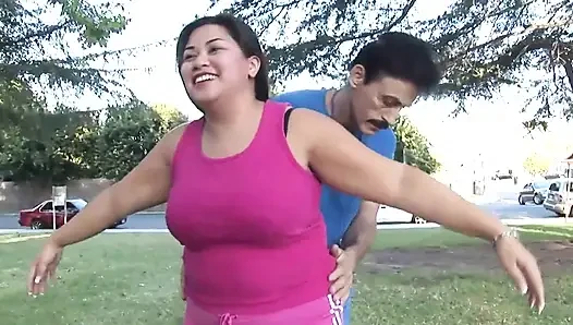 Asian fat slut for a big mature cock