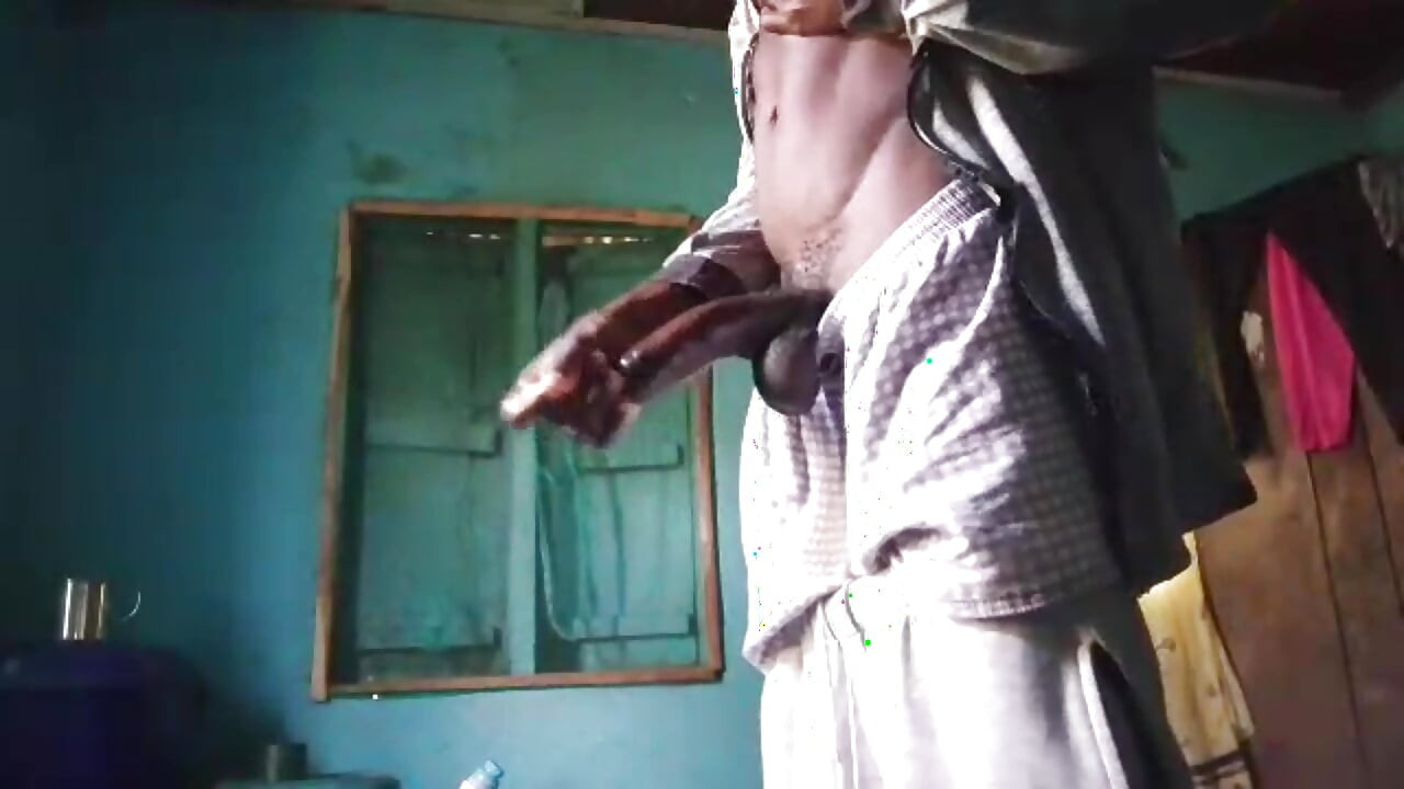 Wanking off Till Cum My Big Black Dick