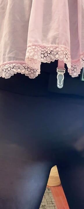 Jerking Off in Step Daughters Lingerie and Tights