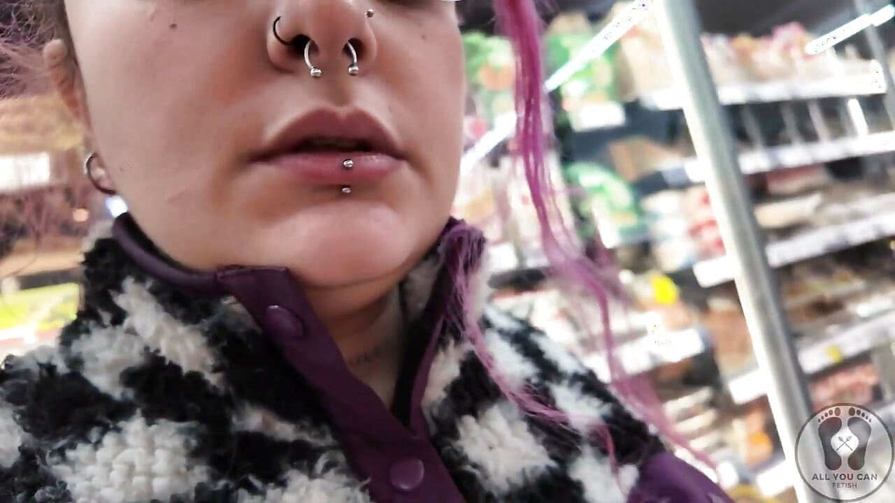 Plump Chick Burps at the Supermarket Embarrassing Public Display