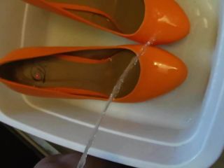 Platforme portocale cu pișare, pantofi p5