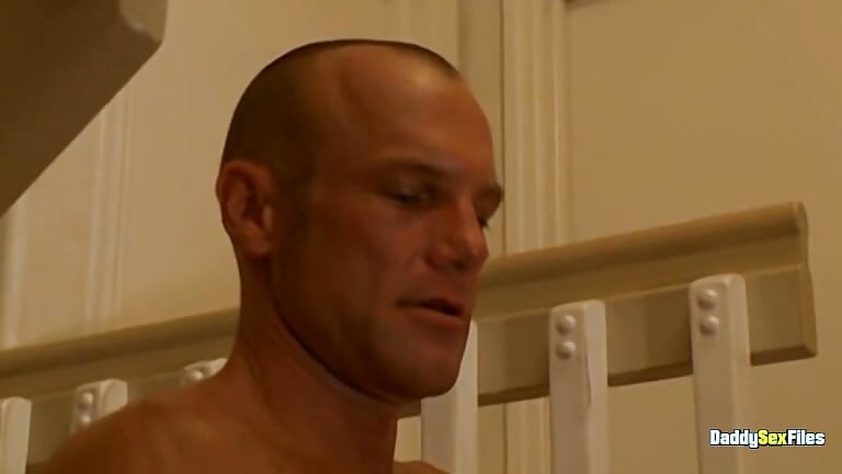 DaddySexFiles Uniform Hunk Chad Brock Fills Kain Warns Tight Hole On The Stairs