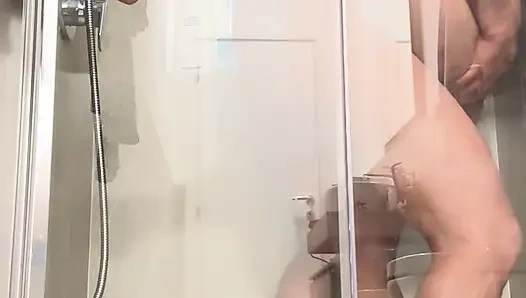 Nude hot shower with my wife