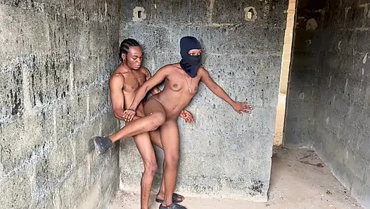 Outdoor Public sex on the high-rise building
