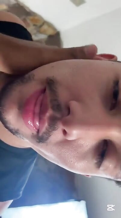 Cute White Boy Receives Cum From a Black Man in His Mouth and Face.