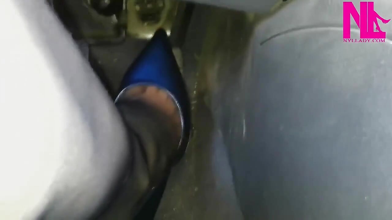 Sensual Driving in Pattent Blue Buffalo Super Sexy Pumps