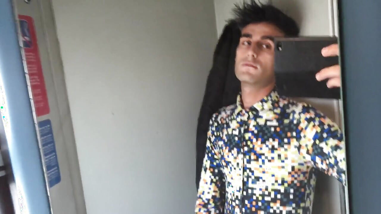 Jerk off at a Train Toilet