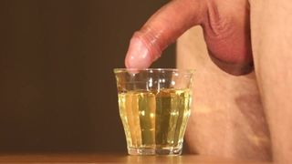 drinking a glass of piss