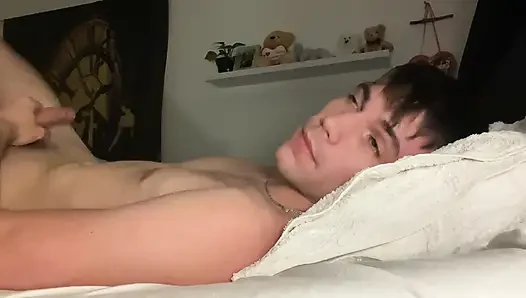 Boy Squirts in His Face and Swallows His Cum