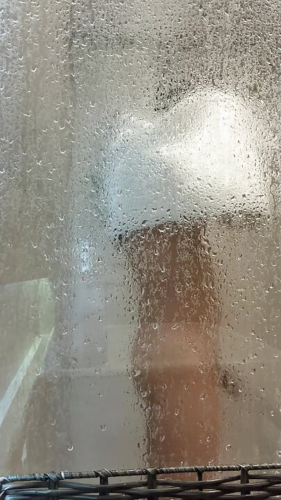 My step cousin came to visit and left the door open while he showered