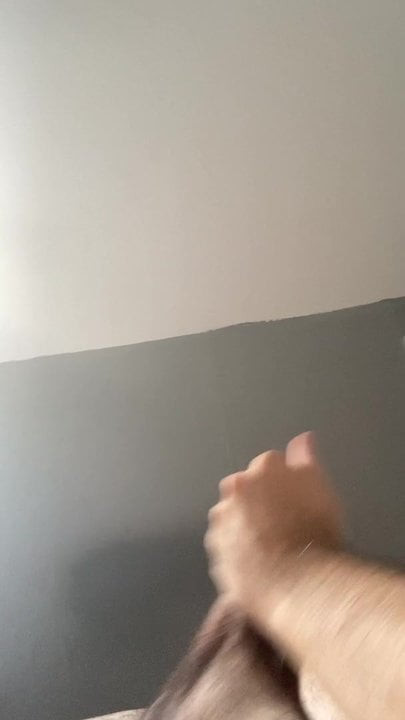 Chubby guy wanks with cum shot