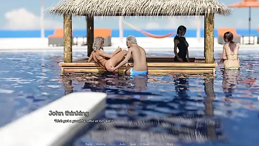 Такос куколд наблюдает, как его жена дает киску старому чапу и глубоко заглатывает его член у бассейна - эпизод 90