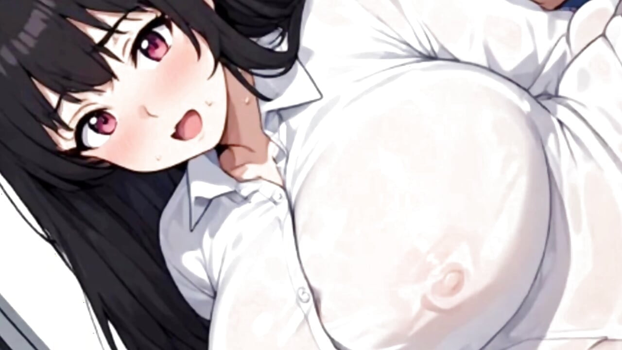 Anime dziewczyna uwodzi mężczyznę pociągiem (wygenerowana AI)