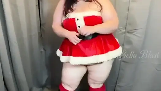 Naughty BBW Mrs Claus Strip Tease - Bella Blast