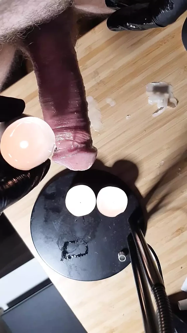 Hot waxing my cock shaft
