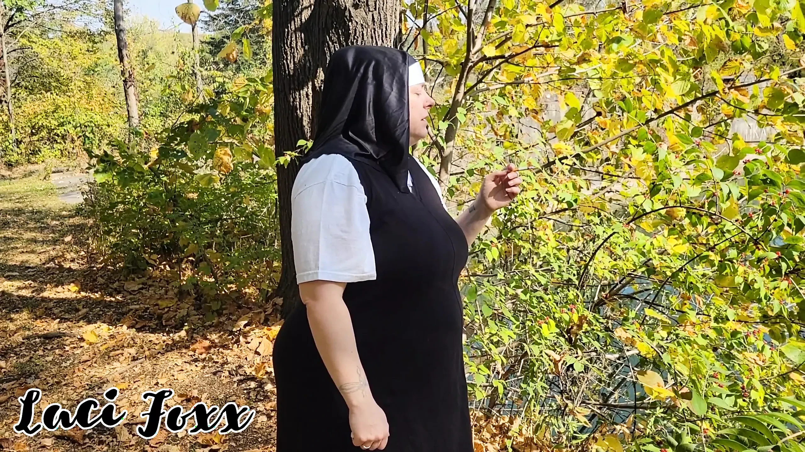 Smoking Pregnant Nun