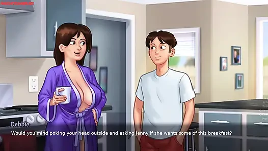 Summertime Saga Part 30 By DarkCookie - MILF Landlady Sucks His Huge Cock and Gives Him a Nice Foot job