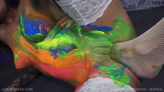 Rainbow Pantyhose Jessica - Queensnake.com - Queensect.com