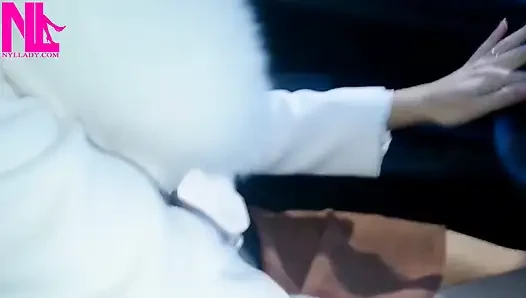 Driving in Nude Pantyhose and Bworn Buckled Pumps