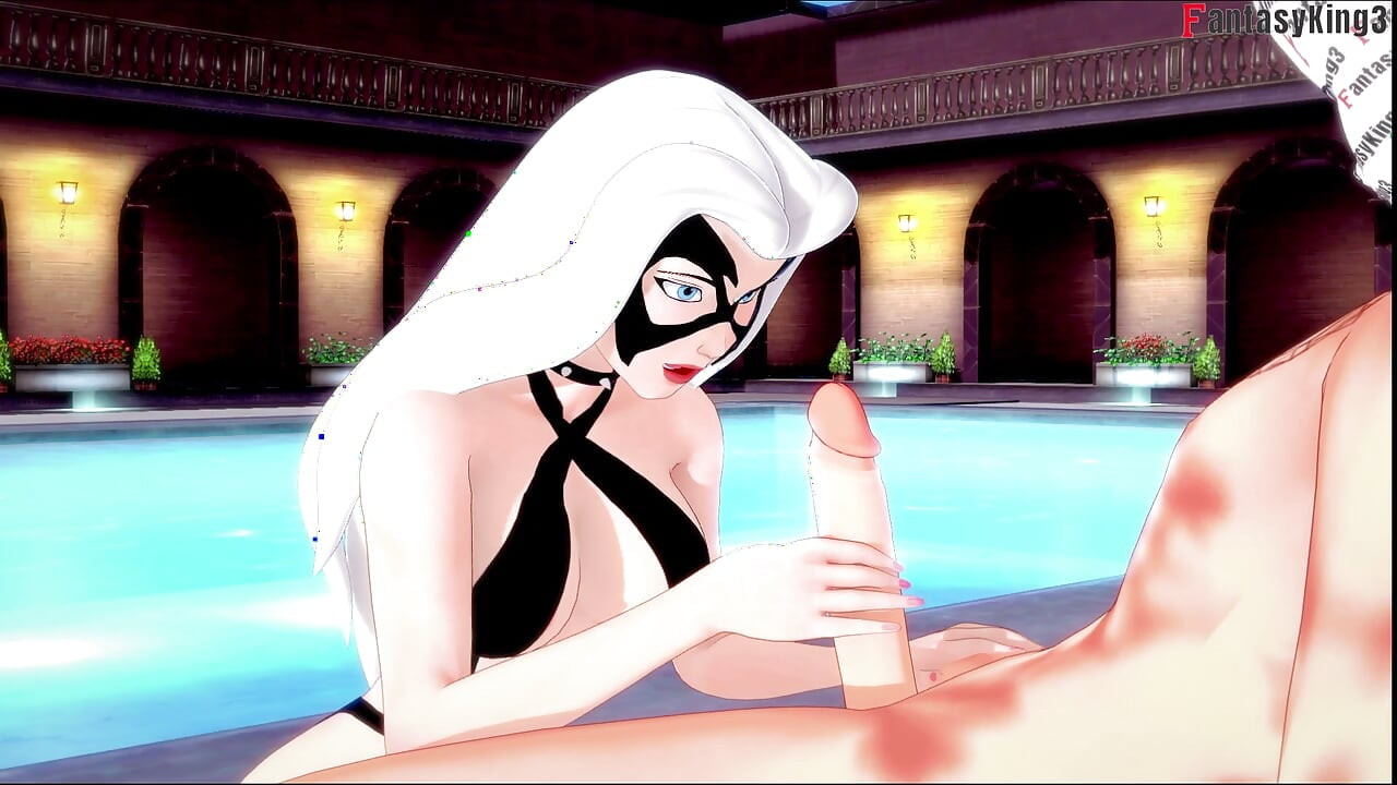 Felicia hardy (kucing hitam) lagi asik nyepong kontol - marvel