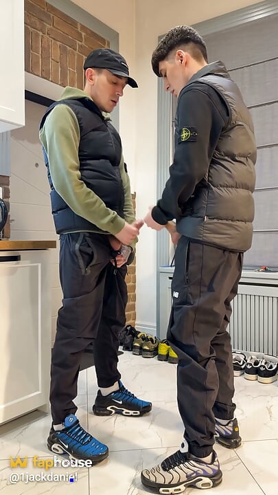 Came Back From Outside and Emptied Full Dicks on Black Pants