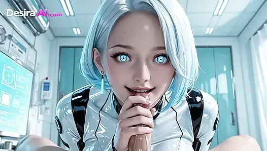 Watch the Ultimate Android Seduction Blue Hair, White Light, Zero Regret AI Generated