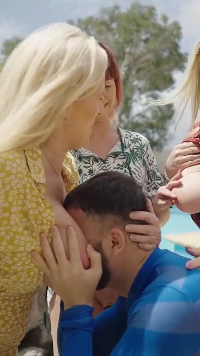Sexy deutsche marina montana, Sandy mit dicken möpsen & marie teilen sich einen glückspilz in den Sommerferien! | Clip 1