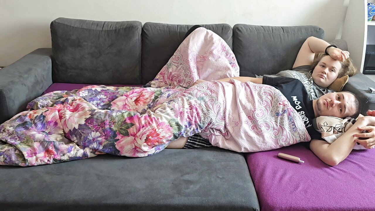 Horny Husband Fucks his Chubby Wife - watching TV turns into Hot Couple Sex
