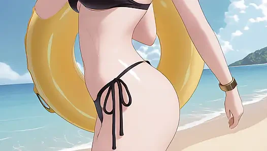 Faye Valentine güneşlenirken plajda sekse dönüşüyor. Faye Valentine Hentai Cosplay