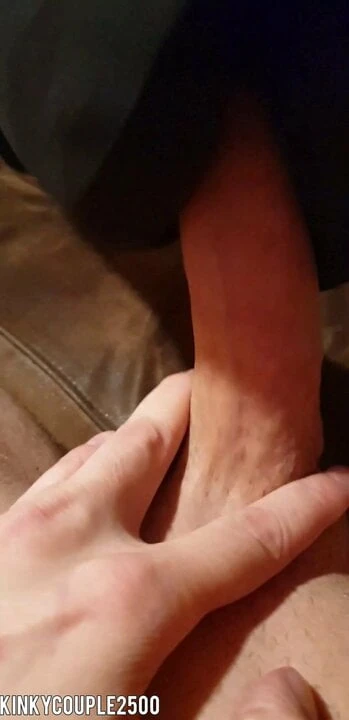 Hot milf gives footjob with panties