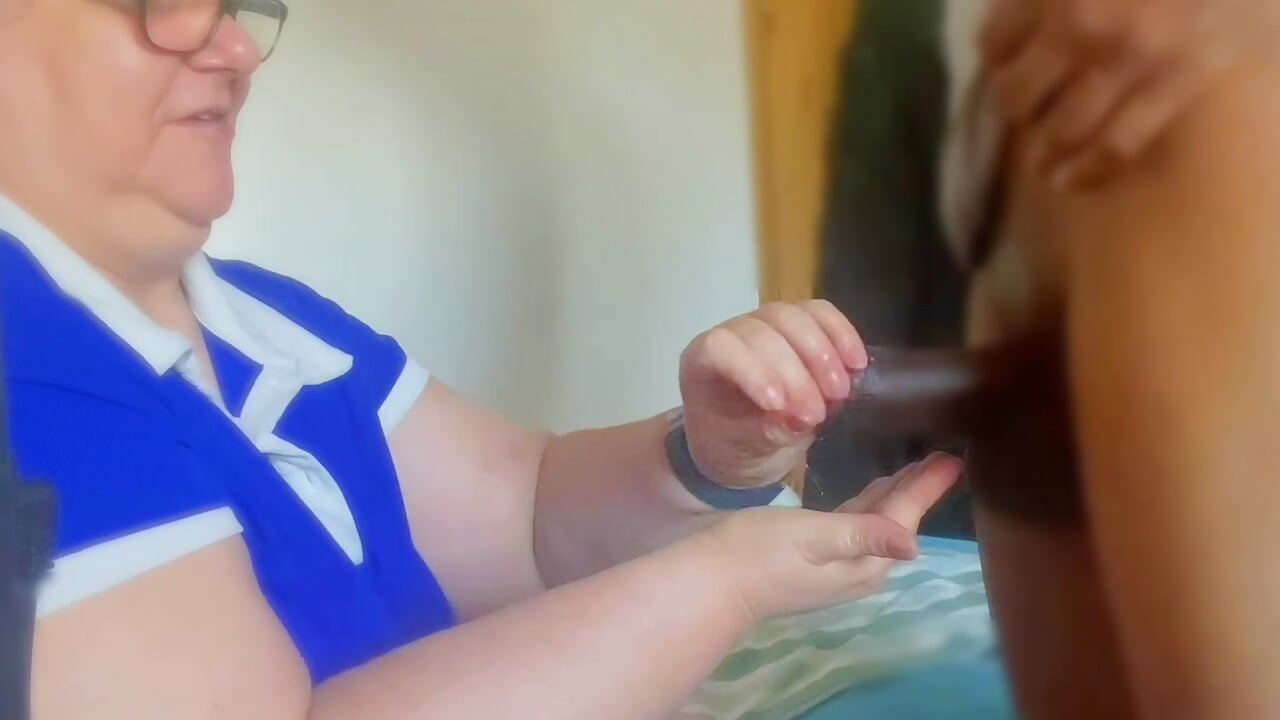 Mature GILF Handles Her Lovers Cock Making Cock Drip with Cum
