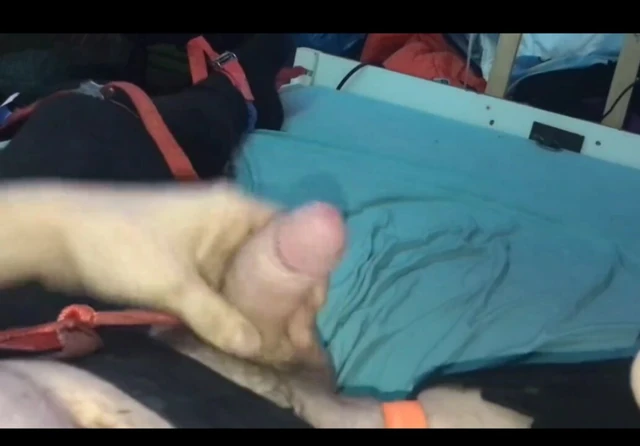 Horny Guy Humping his own hand in Bed and Moaning