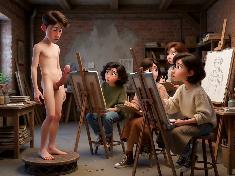Un cours de peinture qui s’est terminé d’une manière inhabituelle ; En plus de la peinture, ils apprennent l’anatomie humaine (généré par l’ia).