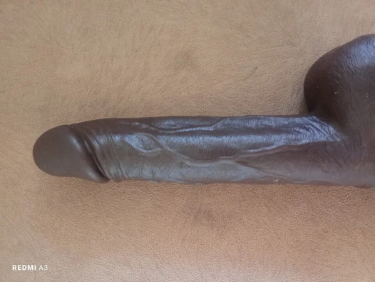 Big black African dildo like cock