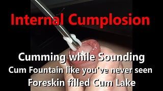 Эксклюзивная внутренняя сперма в видео от первого лица во время введение в уретру 9мм фонтан жидкости спермы с живым звуком