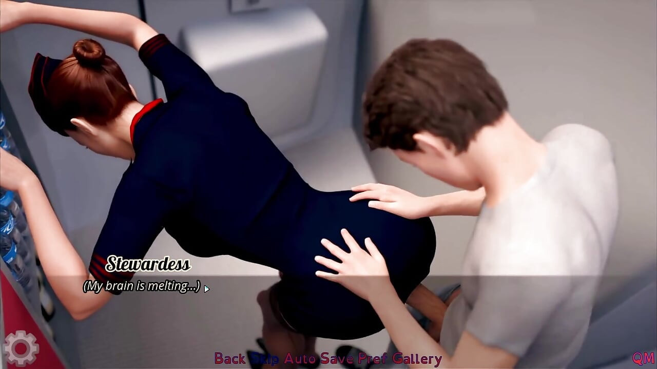 Sexe dans l’avion avec une hôtesse de l’air