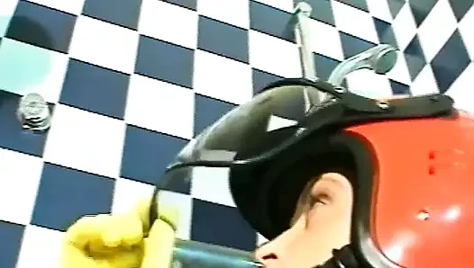 Zwei biker haben spaß