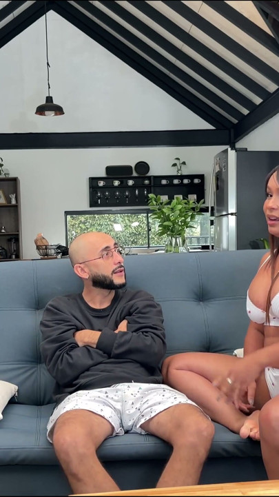 Sexy Wife Buys a Razor to Convince Her Husband to Remove the Hairs From His Cock