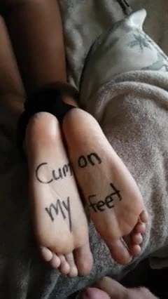 Tied Up secretary gets barefeet  cummed on