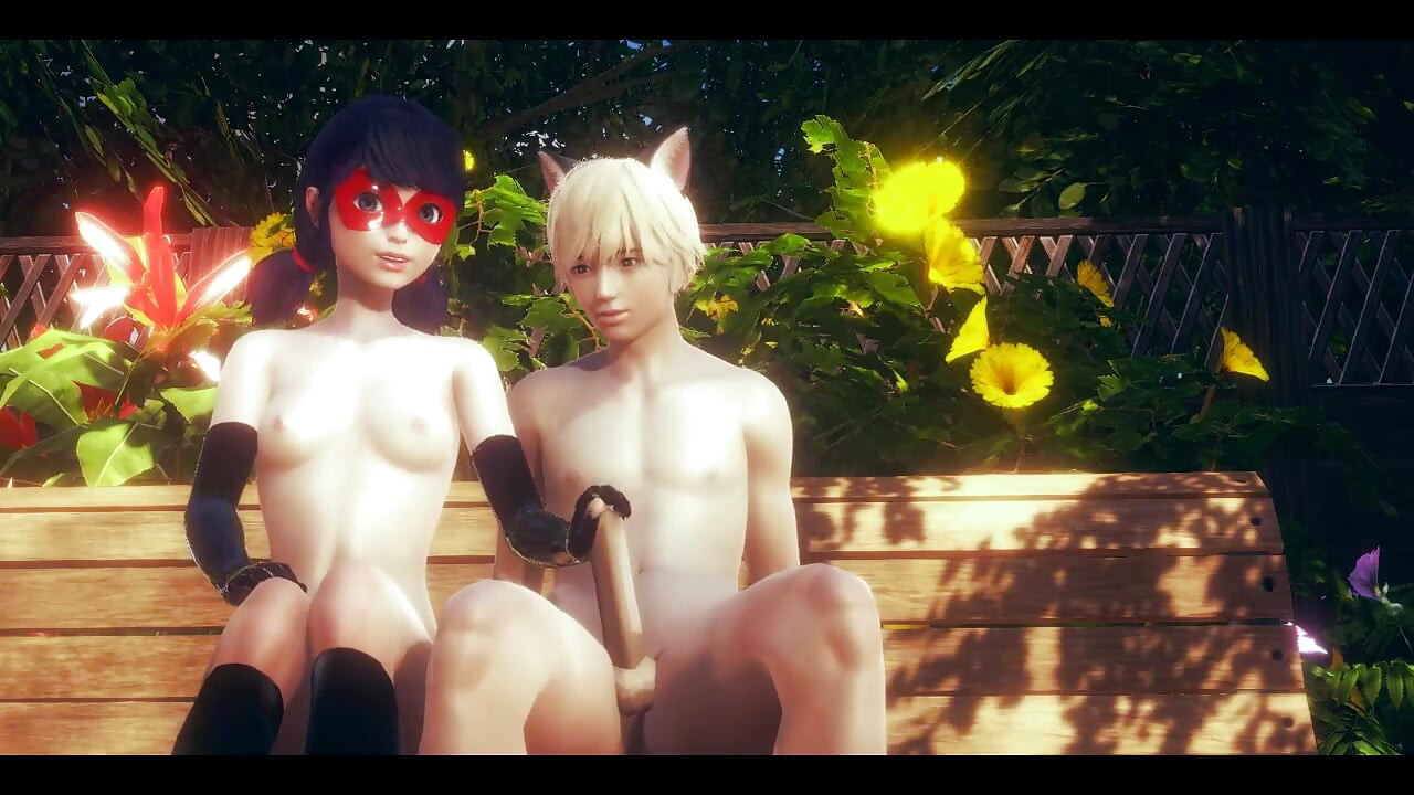 Ladybug Hentai - Handjob and Fucked by Cat Noir in a Park - Japanese Asian Manga Anime Game Porn