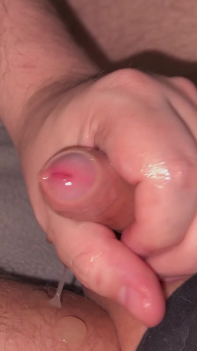 Thrilling moment from "My little uncut cock gets sucked and jerked off until it cums"