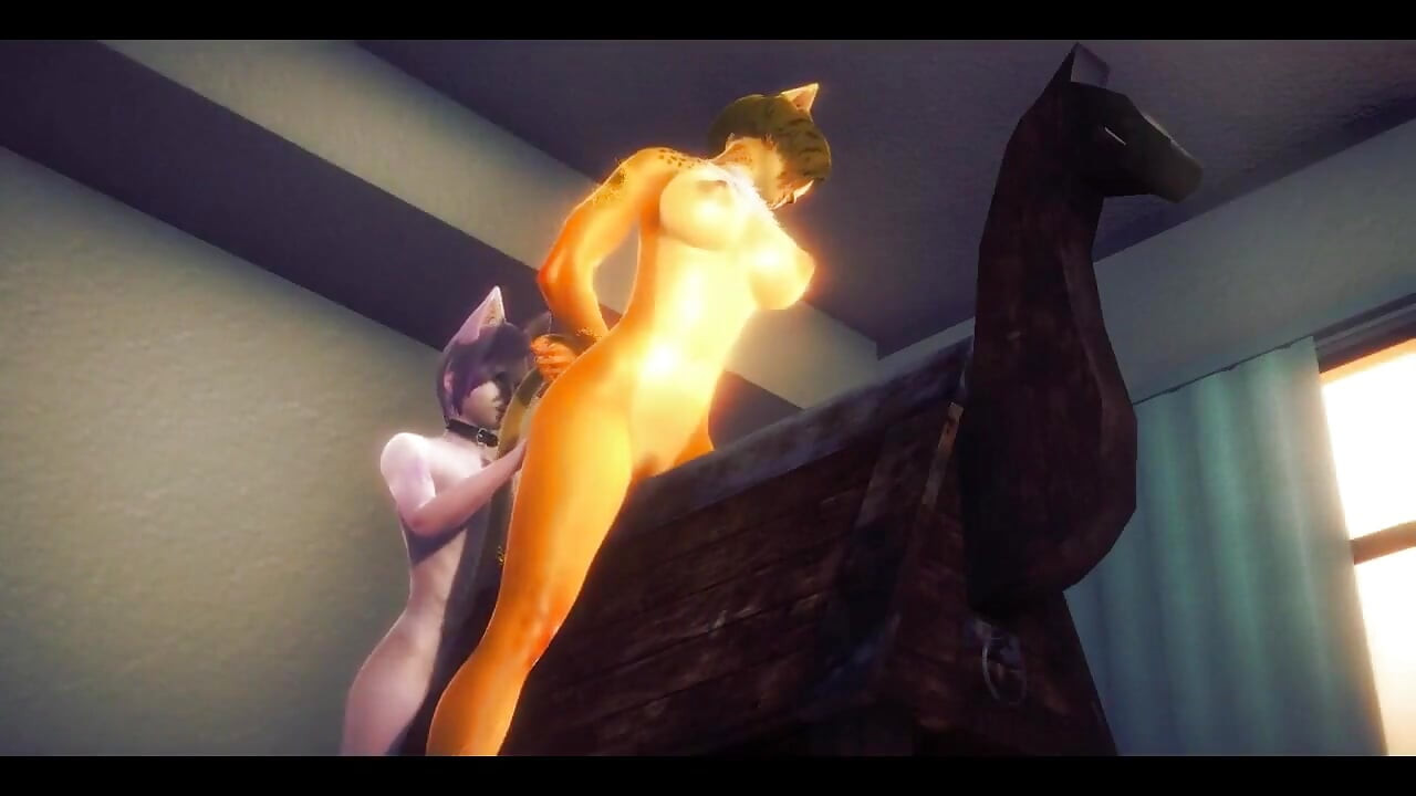 Γούνινο hentai - Mew η γάτα και Gepard kinky σεξ - Ιαπωνική ασιατική ταινία manga anime παιχνίδι πορνό
