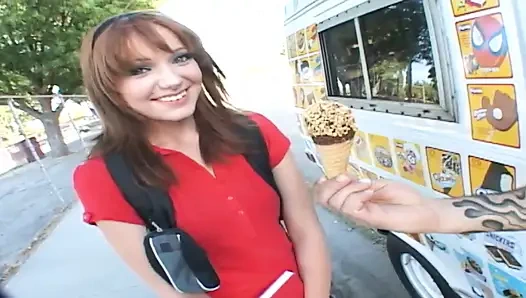 Picked up teen gets slammed and jizzed on pussy