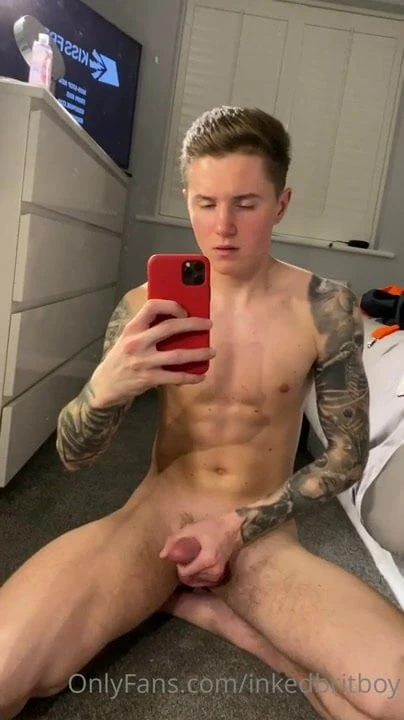fit british amateur wanks on the bathroom floor