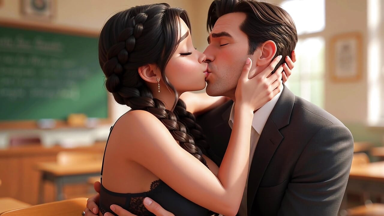 Seksikäs oppilas yksityisellä pianotunnilla flirttaili opettajan kanssa ja sai vihdoin hänen huomionsa. Hän riisuutui ja kiihotti häntä ja