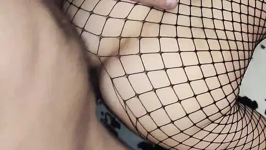 Wife in erotic lingerie  in home video