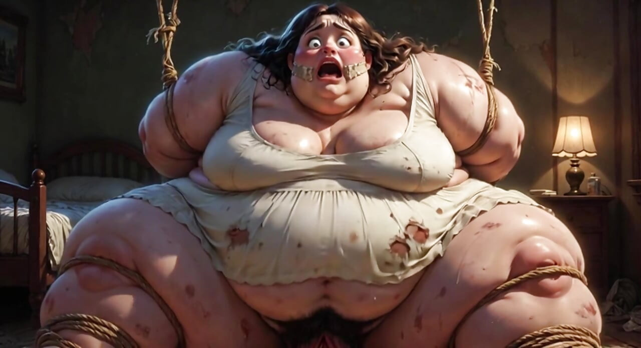 Virgin Fat SSBBW Bound - przestraszona i błaga o kutasa w jej owłosionej cipce