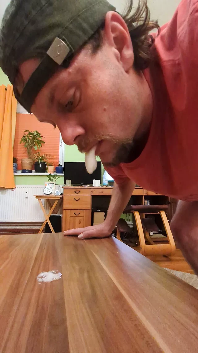 Throwing huge saliva bubbles