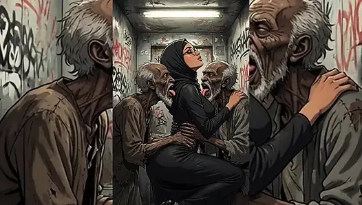Gadis muslim berhijab di-gangbang sama cowok jelek di ruangan sempit - serial hijabi bagian 3