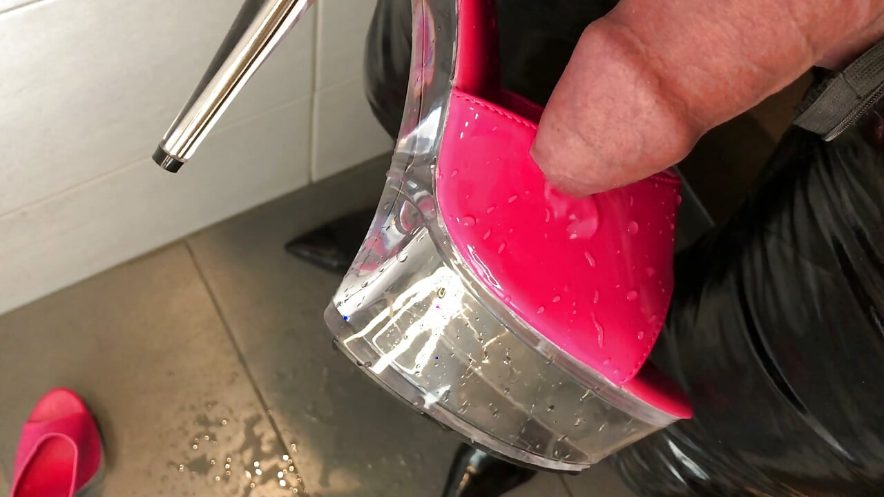 Piss and Cumon Pink High Heel Mules - User Request